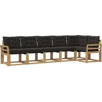 vidaXL Ensemble de canapés d'extérieur avec coussins, 6 pièces, blanc et noir