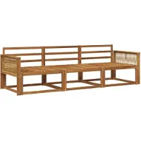 vidaXL Ensemble de canapés d'extérieur 3 pièces en bois massif d'acacia naturel
