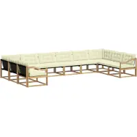 vidaXL Ensemble de canapés d'extérieur avec coussins, 10 pièces, blanc et crème