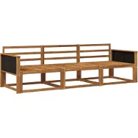 vidaXL - Ensemble de salon de jardin composé de 3 pièces, en bois d'acacia massif, finition naturelle