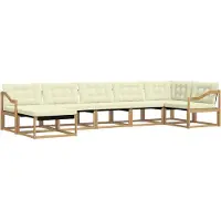 vidaXL Ensemble de canapés d'extérieur avec coussins, 7 pièces, blanc et crème