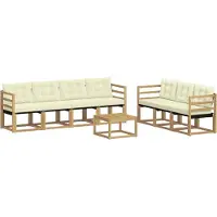 vidaXL Ensemble de canapés d'extérieur avec coussins, 8 pièces, blanc et crème