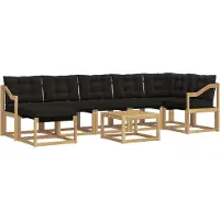 vidaXL Ensemble de canapés d'extérieur avec coussins, 8 pièces, blanc et noir