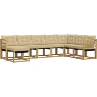vidaXL Ensemble de salon de jardin 8 pièces, blanc et beige