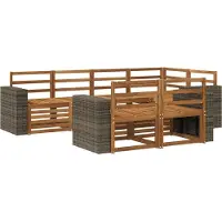vidaXL Ensemble de canapés d'angle , 7 pièces, couleur naturelle