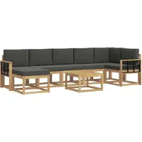 vidaXL Ensemble de canapés d'extérieur , 8 pièces, blanc et anthracite, polyester