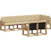 vidaXL Ensemble de salon de jardin 8 pièces, blanc et beige