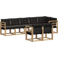 vidaXL Ensemble de canapés d'extérieur avec coussins, 8 pièces, blanc et noir
