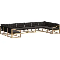 vidaXL Ensemble de canapés d'extérieur avec coussins, 10 pièces, blanc et noir
