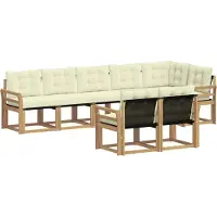 vidaXL Ensemble de salon de jardin 8 pièces, blanc et crème