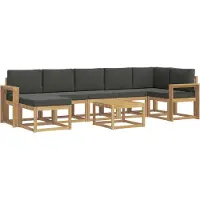 vidaXL Ensemble de canapés d'extérieur , 8 pièces, blanc et anthracite, polyester