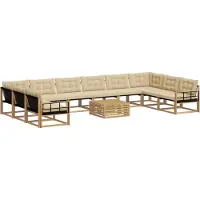 vidaXL Ensemble de canapés d'extérieur avec coussins, 11 pièces, blanc et beige