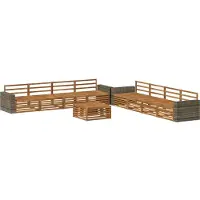 vidaXL Ensemble de salon de jardin 9 pièces en bois d'acacia massif, finition naturelle