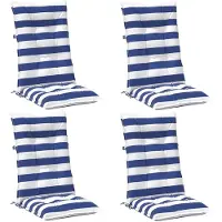 vidaXL Coussin D'extérieur 4 Pcs Bleu Et Blanc 120 X 50 X 7 Cm Tissu