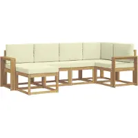 vidaXL Ensemble de canapés d'extérieur , 6 pièces, blanc et crème, en polyester