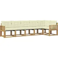vidaXL Ensemble de salon de jardin 6 pièces, blanc et crème