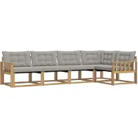 vidaXL Ensemble de salon de jardin 5 pièces, blanc et gris clair