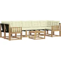 vidaXL Ensemble de canapés d'extérieur , 8 pièces, en bois d'acacia massif et Textilene
