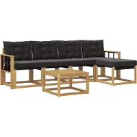 vidaXL Ensemble de canapés d'extérieur avec coussins, 6 pièces, blanc et noir