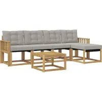 vidaXL Ensemble de salon de jardin 6 pièces, blanc et gris clair