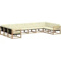 vidaXL Ensemble de salon de jardin 10 pièces, blanc et crème