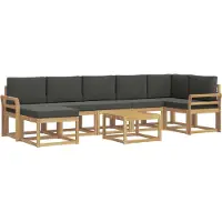 vidaXL Ensemble de salon de jardin 8 pièces, blanc et anthracite, en polyester