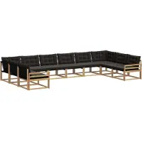 vidaXL Ensemble de canapés d'extérieur avec coussins, 10 pièces, blanc et noir