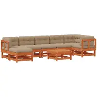 Syfax Ensemble de salon de jardin ARAKIL 8 pcs Brun cire