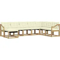vidaXL Ensemble de canapés d'extérieur avec coussins, 8 pièces, blanc et crème