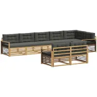 vidaXL Ensemble de salon de jardin 8 pièces, blanc et anthracite, en polyester