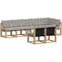 vidaXL Ensemble de salon de jardin 8 pièces, blanc et gris clair
