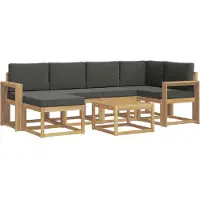 vidaXL Ensemble de salon de jardin 7 pièces, blanc et anthracite