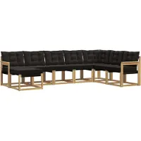 vidaXL Ensemble de canapés d'extérieur avec coussins, 8 pièces, blanc et noir