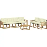 vidaXL Ensemble de canapés d'extérieur avec coussins, 8 pièces, blanc et crème