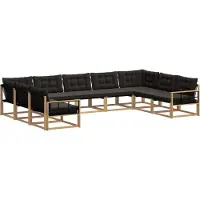 vidaXL Ensemble de salon de jardin 9 pièces, blanc et noir