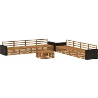 vidaXL Ensemble de salon de jardin 9 pièces en bois d'acacia massif, finition naturelle