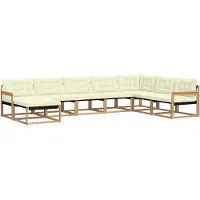vidaXL Ensemble de canapés d'extérieur avec coussins, 8 pièces, blanc et crème
