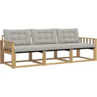 vidaXL Ensemble de canapés d'extérieur avec coussins, 3 pièces, blanc et gris clair