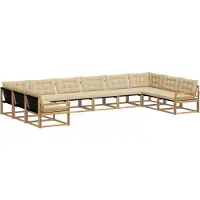 vidaXL Ensemble de salon de jardin 10 pièces, blanc et beige