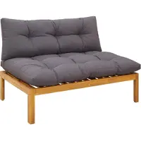 vidaXL Canapé modulaire, ensemble de 2 pièces, en bois d'acacia naturel et gris foncé