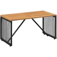 vidaXL Table d'extérieur noire et marron 80 x 40 x 40 cm en polyrotin