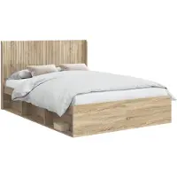 Syfax Cadre de lit avec rangement et tête de lit 3 pcs