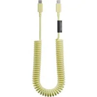 Native Union , câble spiralé USB-C vers USB-C 60 W, 2,4 m, série POP, recharge rapide, jaune