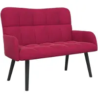 vidaXL Canapé deux places , rouge bordeaux, 115 x 61 x 87 cm, velours
