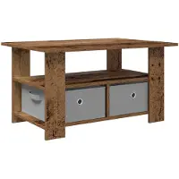 Syfax Table basse Bois ancien 77 x 55 x 42 cm Bois d'ingénierie