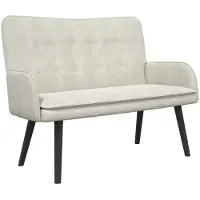 vidaXL Canapé deux places , couleur crème, 115 x 61 x 87 cm, velours