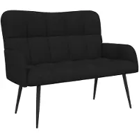 vidaXL Canapé deux places noir 115 x 61 x 87 cm en tissu