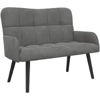 vidaXL Canapé deux places , gris foncé, 115 x 61 x 87 cm, velours