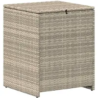 vidaXL Coffre à coussins Gris clair 55 x 55 x 69 cm en polyrotin