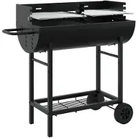 vidaXL Barbecue au charbon de bois 96,5 x 42,5 x 88,5 cm Noir